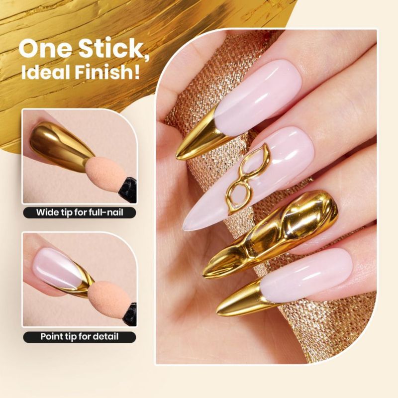 Polvo de uñas Beetles Gel Polish Gold Chrome Mirror