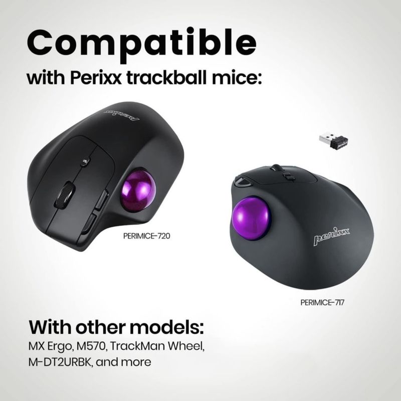 Trackball Perixx 34 mm Brillante Púrpura de Repuesto