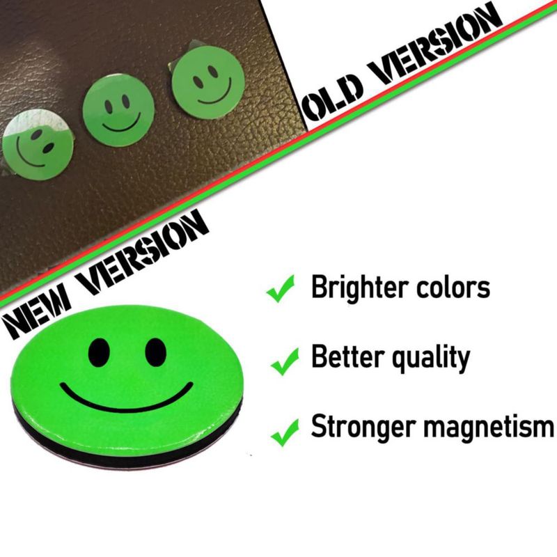 Imán decorativo KAARP 25 cm Cara sonriente roja/verde