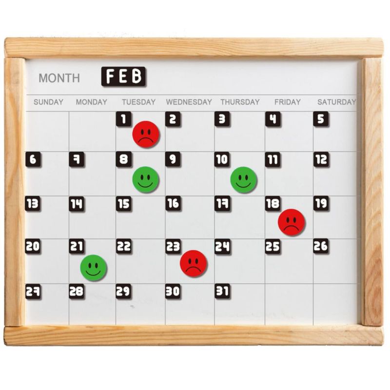 Imán decorativo KAARP 25 cm Cara sonriente roja/verde