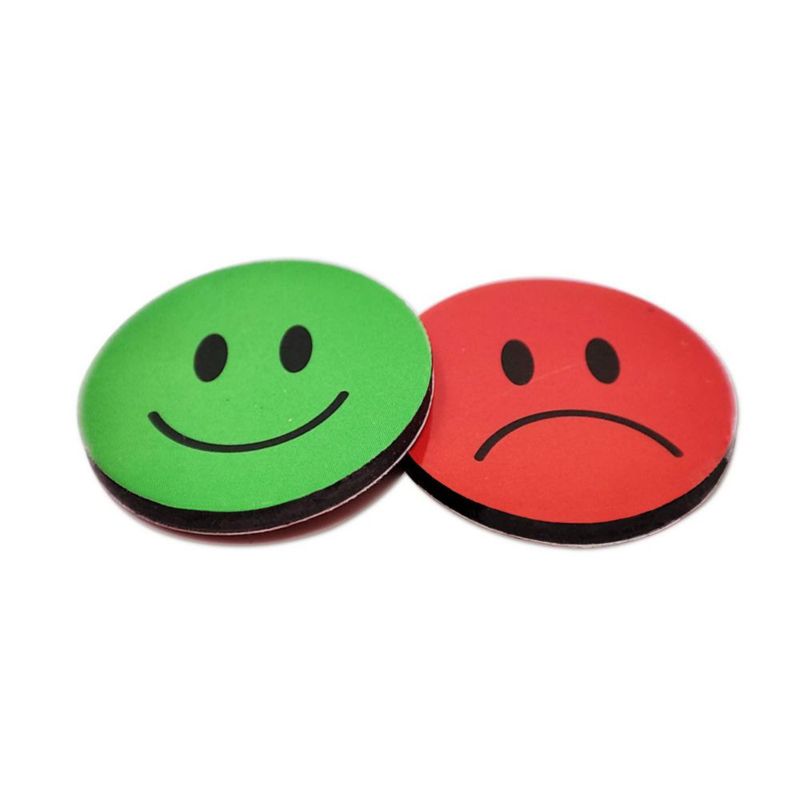 Imán decorativo KAARP 25 cm Cara sonriente roja/verde