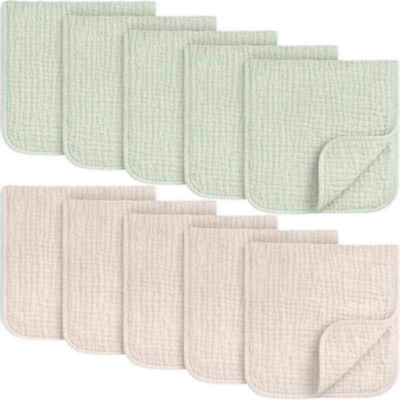 Pañuelos para Eructar KeaBabies 10 uds Muselina Orgánica Verde Salvia