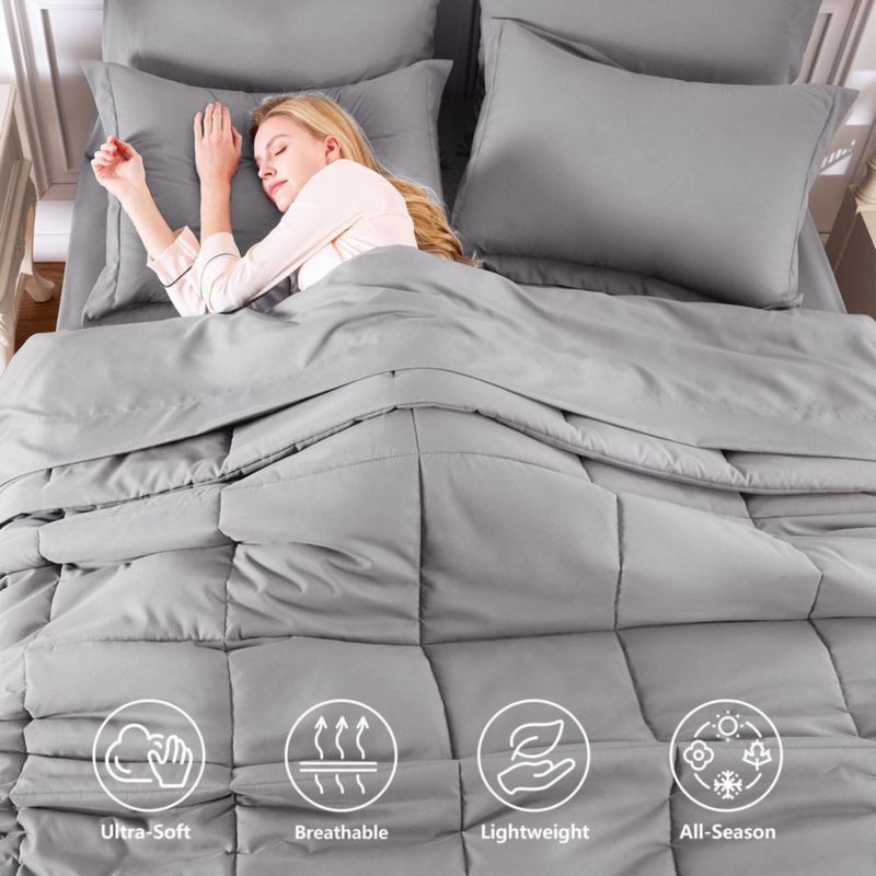 Juego de Edredón CozyLux Full de 7 piezas gris