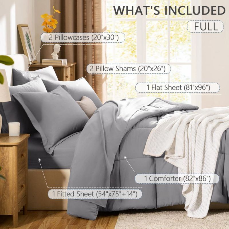 Juego de Edredón CozyLux Full de 7 piezas gris