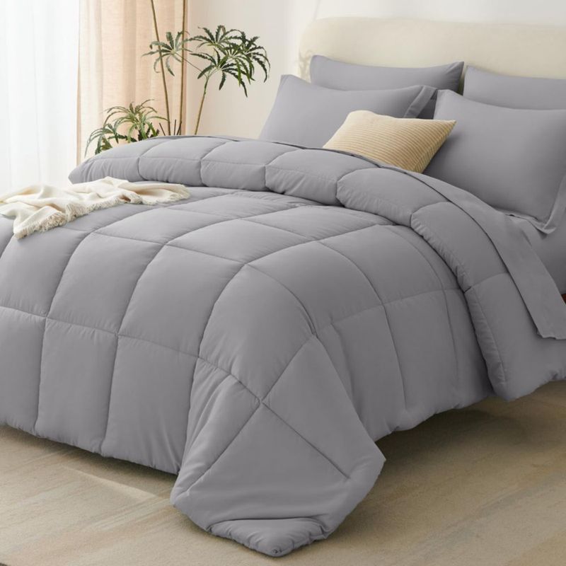 Juego de Edredón CozyLux Full de 7 piezas gris