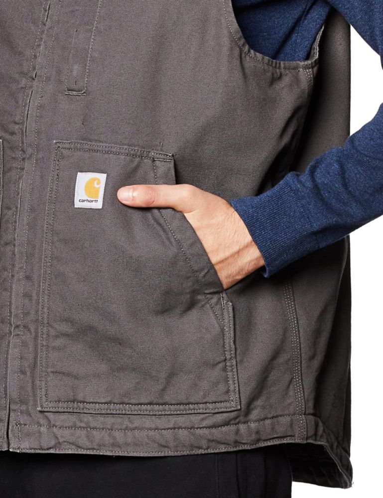 Chaleco Carhartt Gris Grava Talla Grande Alta Cuello Simulado