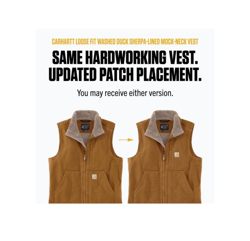 Chaleco Carhartt Gris Grava Talla Grande Alta Cuello Simulado