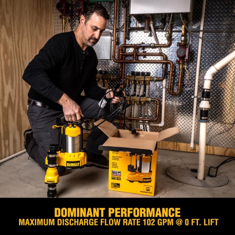 Bomba de agua DEWALT 1/2 HP acero inoxidable hierro fundido 305 m de elevación