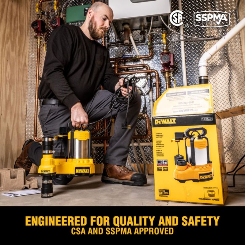 Bomba de agua DEWALT 1/2 HP acero inoxidable hierro fundido 305 m de elevación