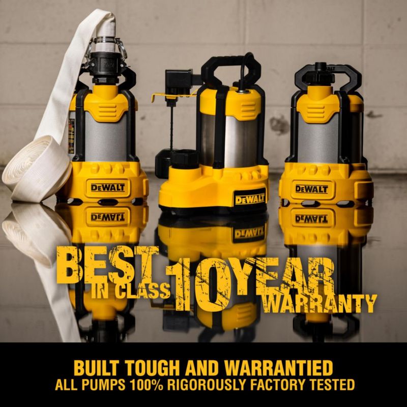 Bomba de agua DEWALT 1/2 HP acero inoxidable hierro fundido 305 m de elevación