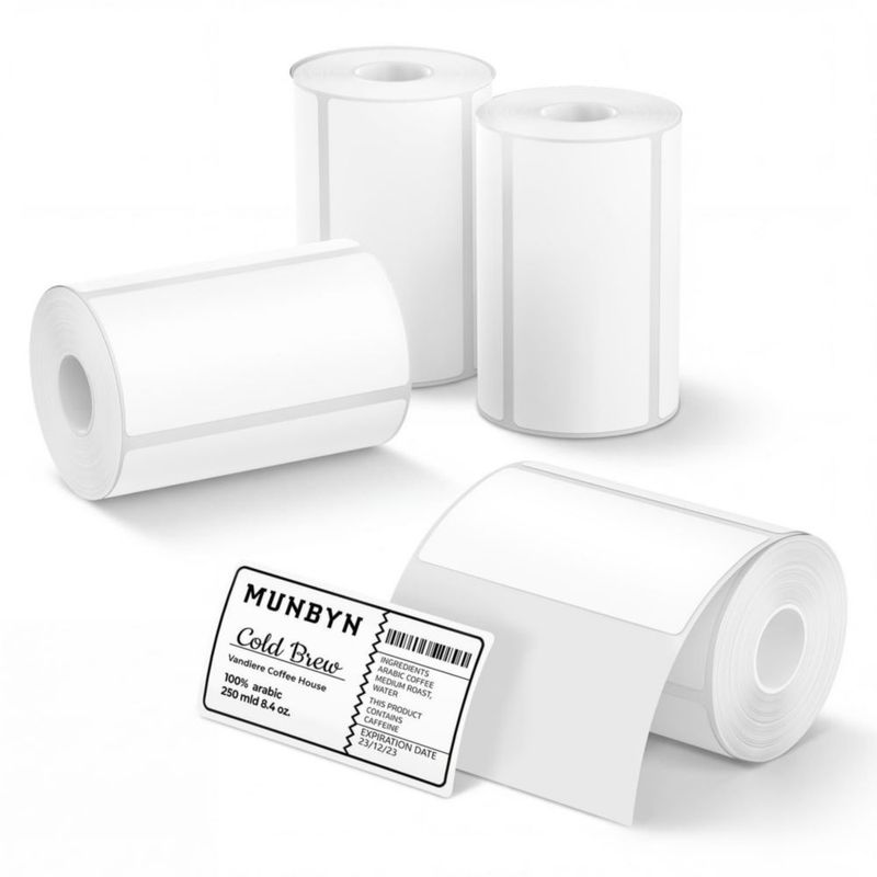 Etiquetas térmicas MUNBYN 4x2" 2000 hojas/4 rollos blancas