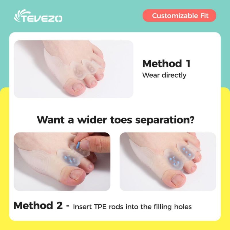 Separadores de dedos Tevezo Corrector de juanetes – Talla grande para adultos