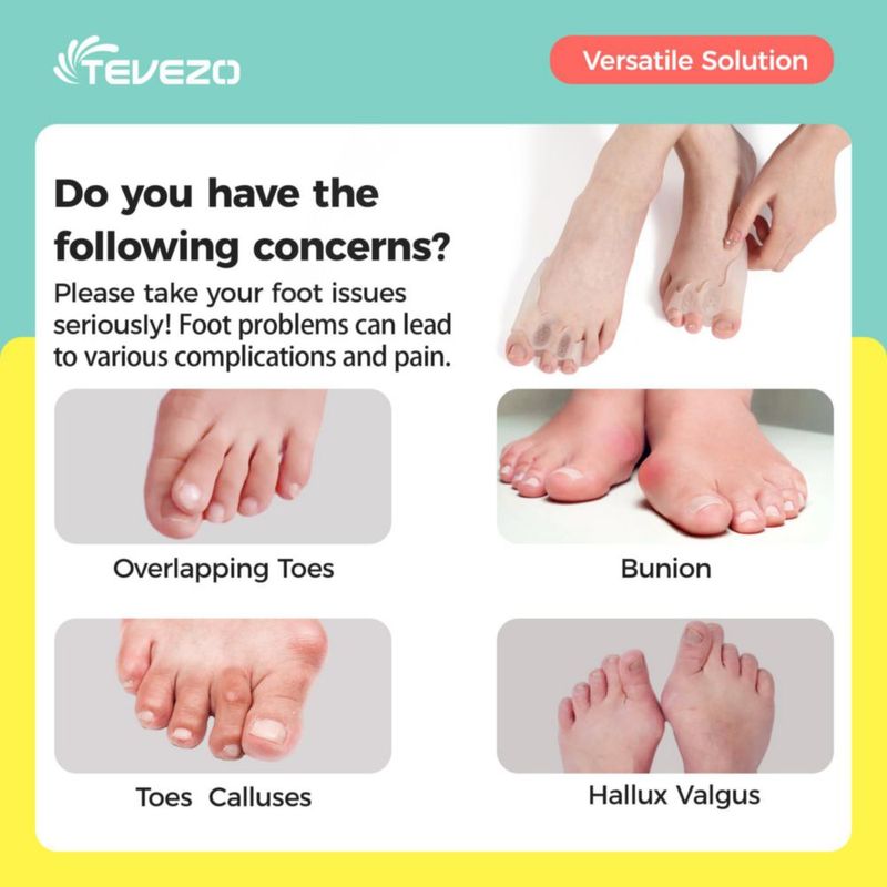 Separadores de dedos Tevezo Corrector de juanetes – Talla grande para adultos