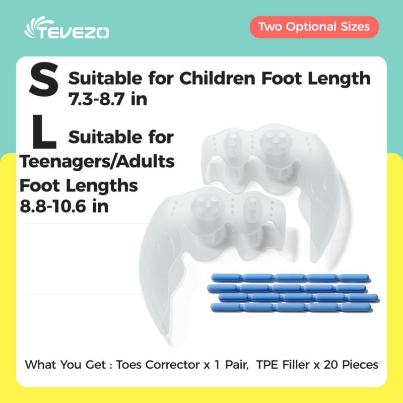 Separadores de dedos Tevezo Corrector de juanetes – Talla grande para adultos