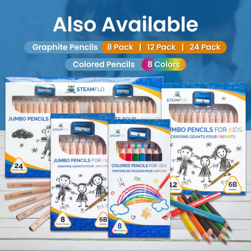 Lápices de colores STEAMFLO Triangular Jumbo 8 colores