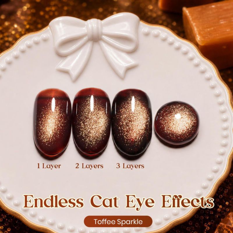 Gel de uñas Beetles 15 ml Marrón Cat Eye Toffee Sparkle