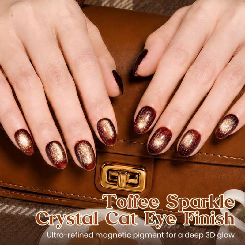 Gel de uñas Beetles 15 ml Marrón Cat Eye Toffee Sparkle