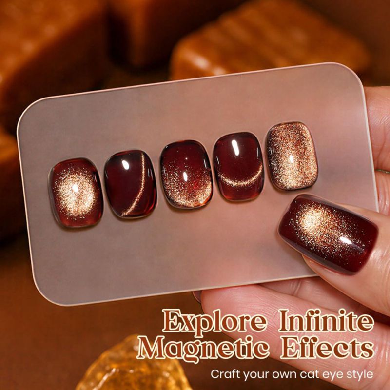 Gel de uñas Beetles 15 ml Marrón Cat Eye Toffee Sparkle