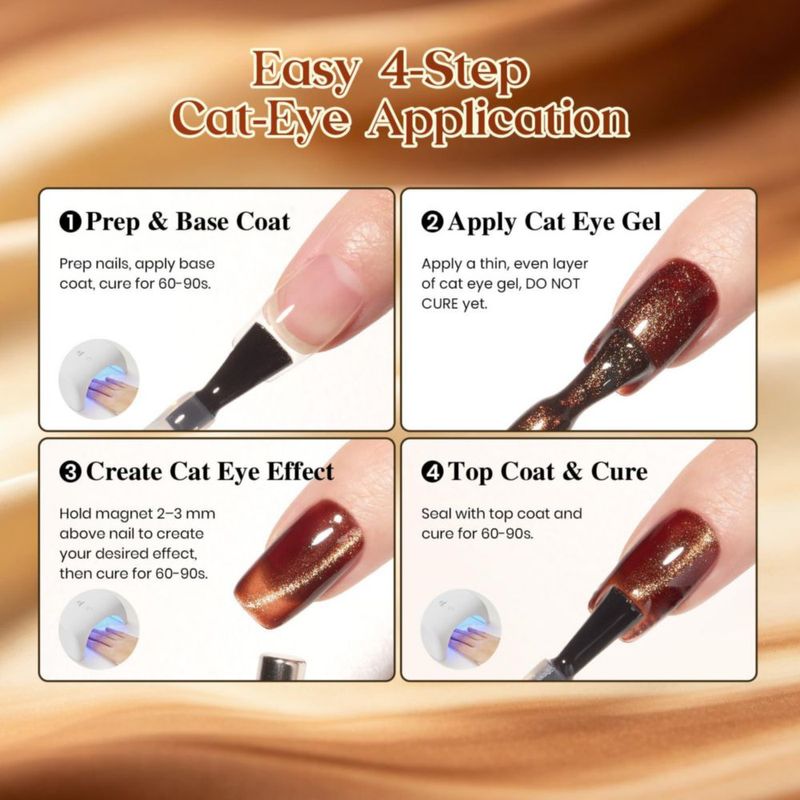 Gel de uñas Beetles 15 ml Marrón Cat Eye Toffee Sparkle