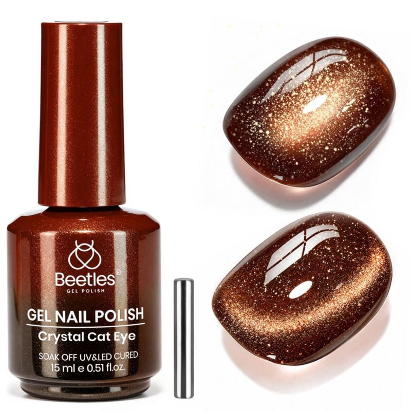 Gel de uñas Beetles 15 ml Marrón Cat Eye Toffee Sparkle