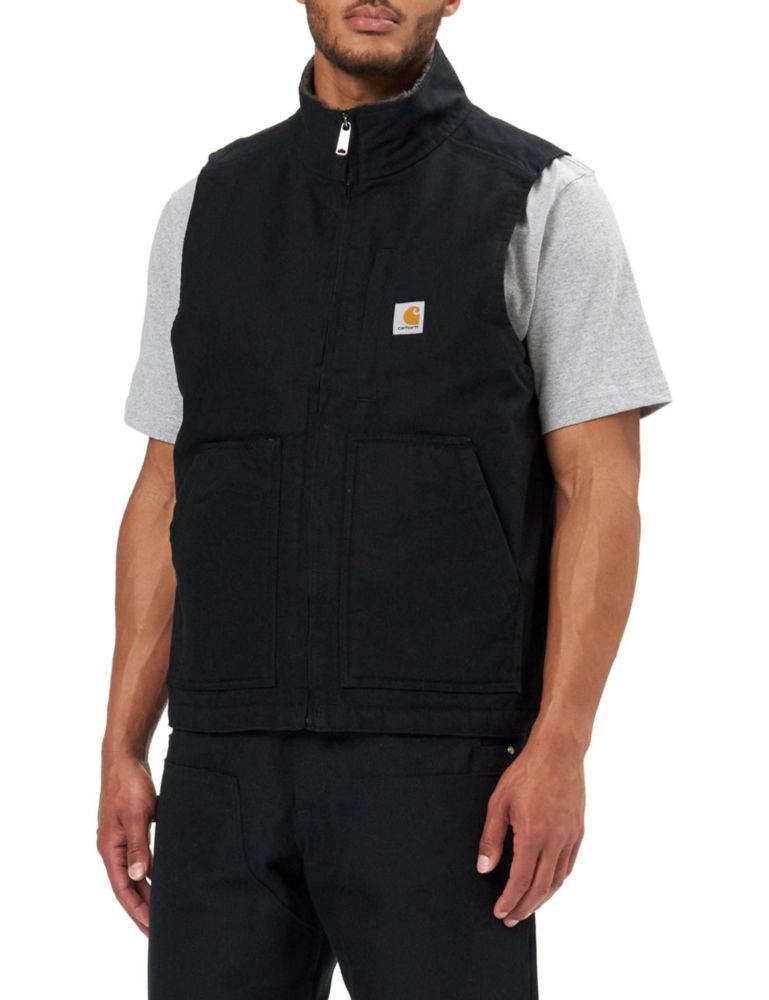 Chaleco Carhartt 4XL Negro con Cuello Simulado en Tela Duck