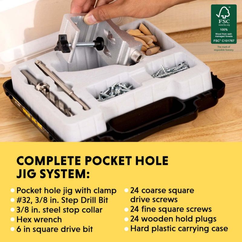 Kit de plantillas con orificios de bolsillo para carpintería de General Tools sistema de bolsillo de aluminio todo en uno con funda de transporte