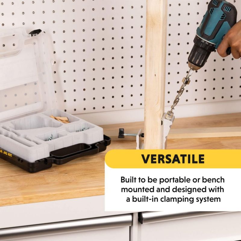 Kit de plantillas con orificios de bolsillo para carpintería de General Tools sistema de bolsillo de aluminio todo en uno con funda de transporte