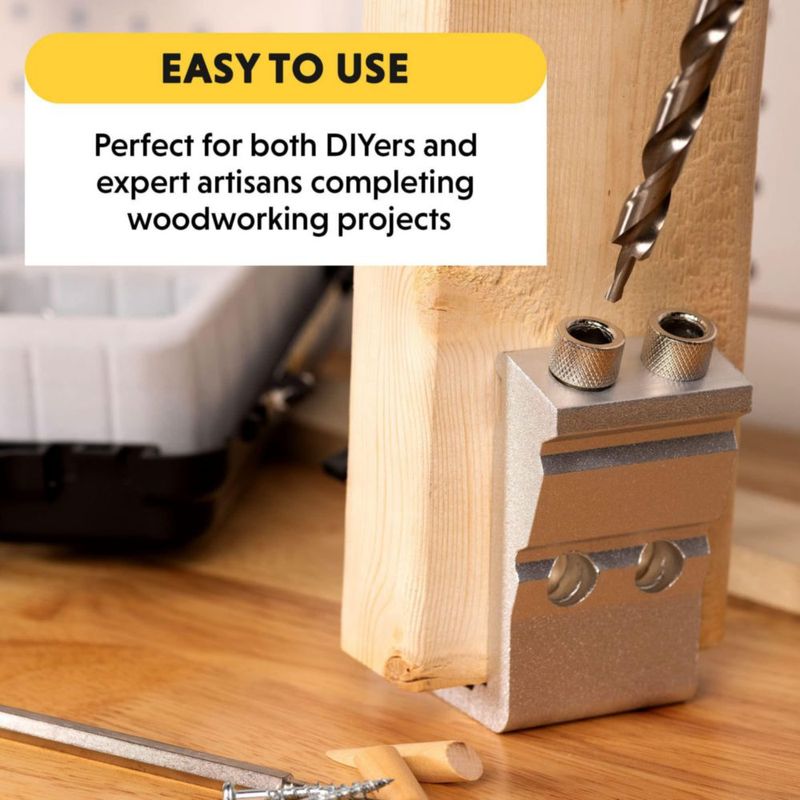 Kit de plantillas con orificios de bolsillo para carpintería de General Tools sistema de bolsillo de aluminio todo en uno con funda de transporte