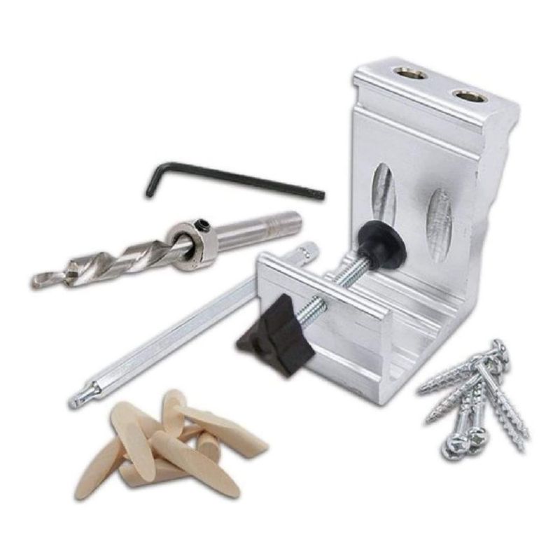 Kit de plantillas con orificios de bolsillo para carpintería de General Tools sistema de bolsillo de aluminio todo en uno con funda de transporte