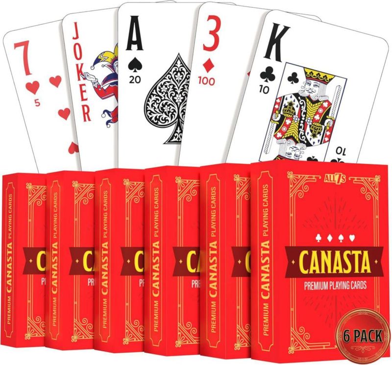 Barajas All7s Canasta – 6 Mazos con Índice Jumbo