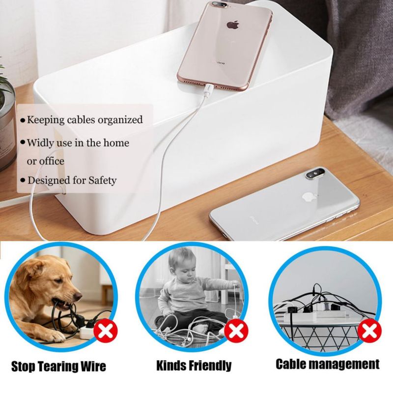 Caja de gestión de cables SunnyZoo 23 cm blanca con protección contra sobretensiones