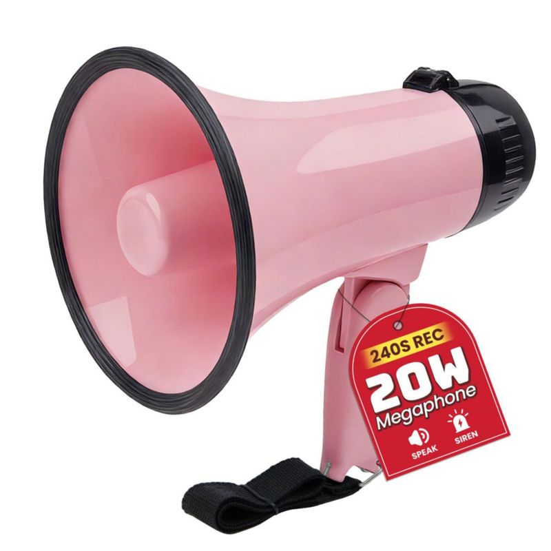 Megáfono MyMealivos 20W 240 s Grabación Rosa 14 x 22 cm