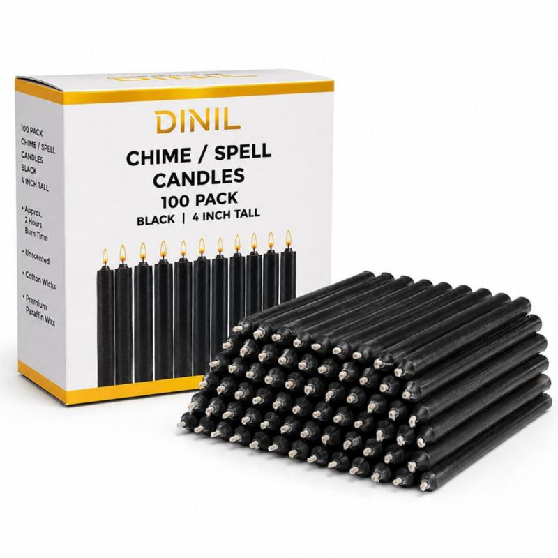 Velas de Hechizo Dinil 100 unidades 10 cm negro sin aroma