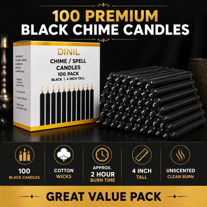 Velas de Hechizo Dinil 100 unidades 10 cm negro sin aroma