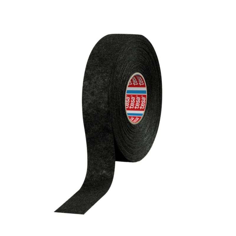Cinta tesa 19 mm x 25 m PET de felpa negra – 1 rollo