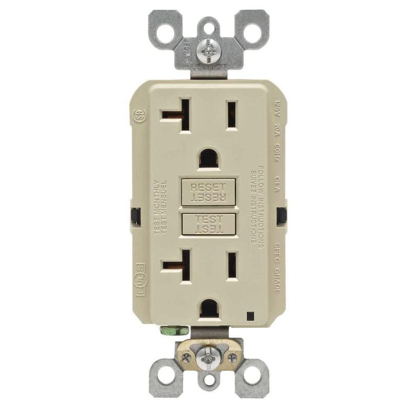 Receptáculo GFCI Leviton 20A 125V Marfil 5-20R