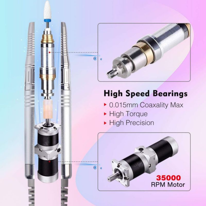 Taladro de uñas IMENE 35000 RPM recargable 80 W blanco