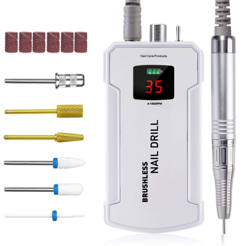 Taladro de uñas IMENE 35000 RPM recargable 80 W blanco