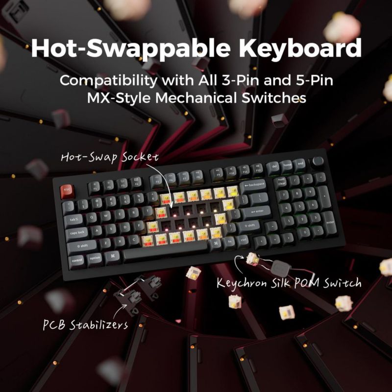 Teclado Keychron V5 Ultra 96% Inalámbrico RGB Negro