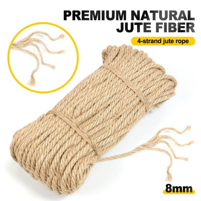 Cuerda de yute natural Excitent 8 mm 100 m – Alta resistencia