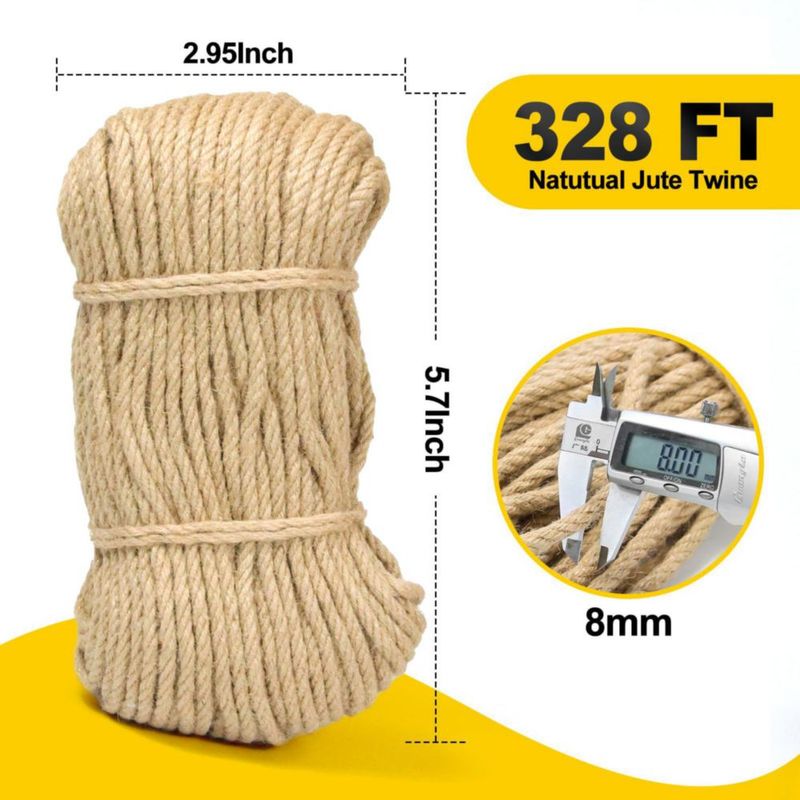 Cuerda de yute natural Excitent 8 mm 100 m – Alta resistencia