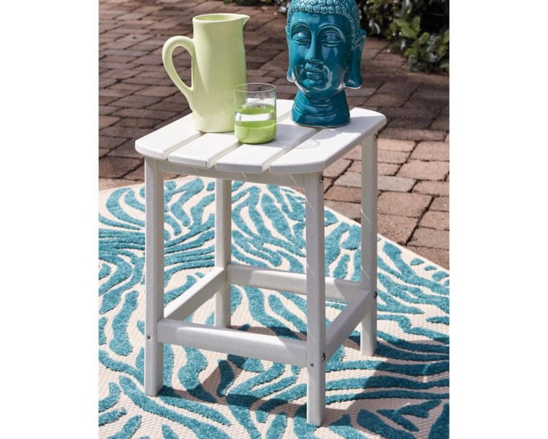 Mesa de exterior con diseño exclusivo de Ashley Sundown White 48 x 38 x 46 cm