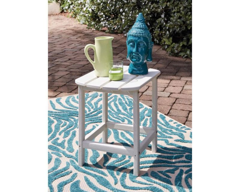Mesa de exterior con diseño exclusivo de Ashley Sundown White 48 x 38 x 46 cm