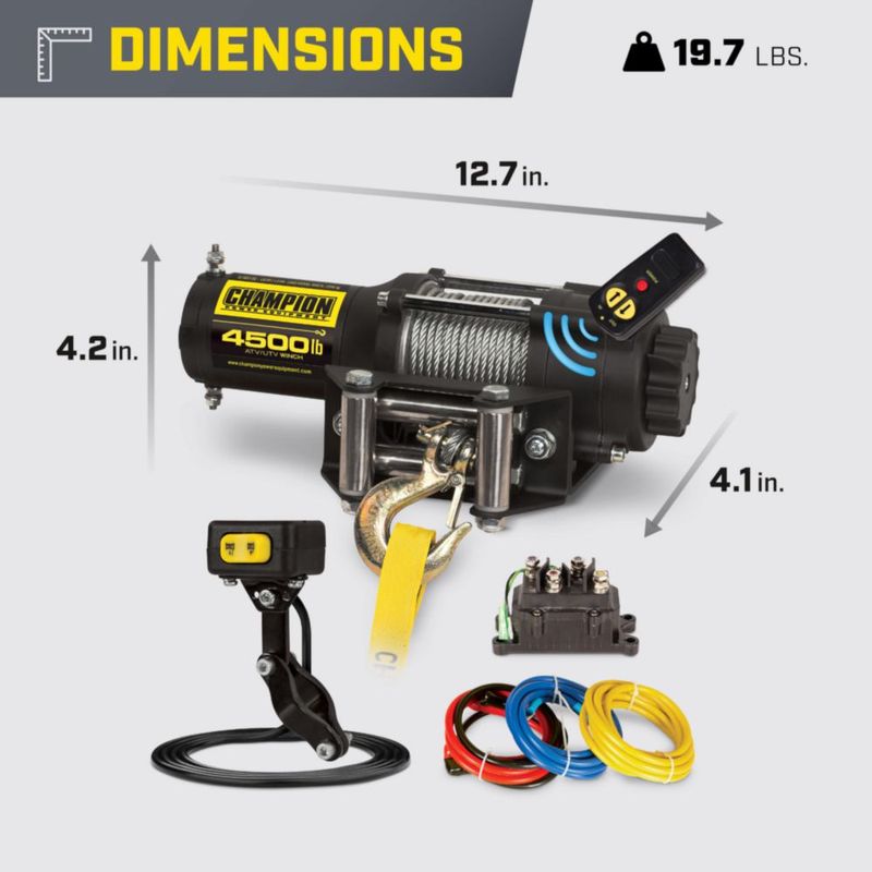 Cabrestante Inalámbrico Champion Power Equipment 4500 lb 12V