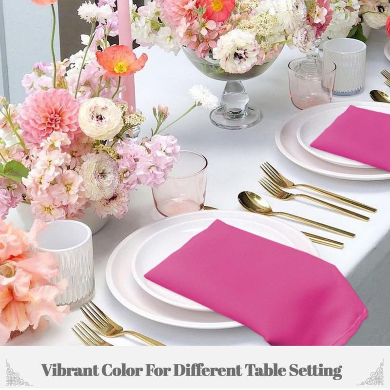 Servilletas de Tela PLOYMONO Fucsia Paquete de 8 – 43 cm Poliéster