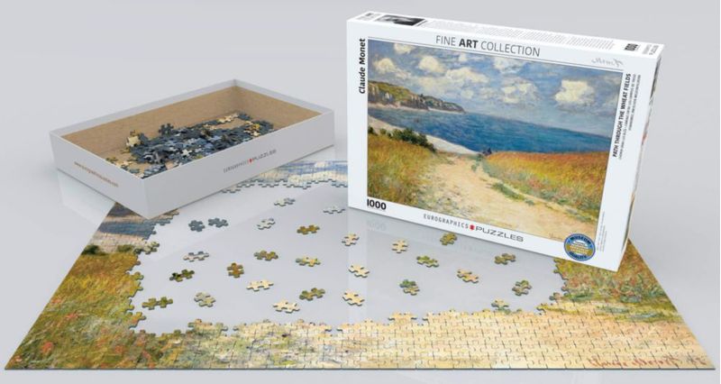 Rompecabezas EuroGraphics de 1000 piezas – Monet: Camino a través de los campos de trigo