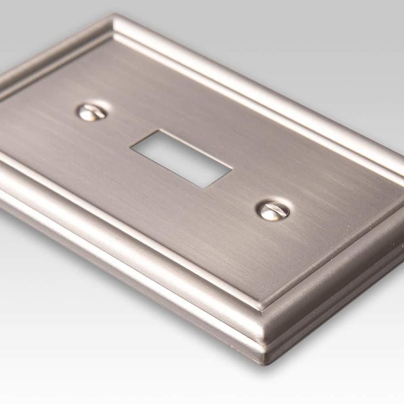 Placa de pared Westek Chelsea de triple palanca de acero y níquel cepillado