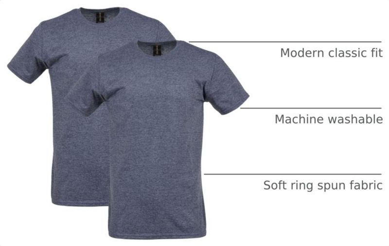 Camiseta Gildan G64000 (2 unidades) color Gris Oscuro talla 3XL
