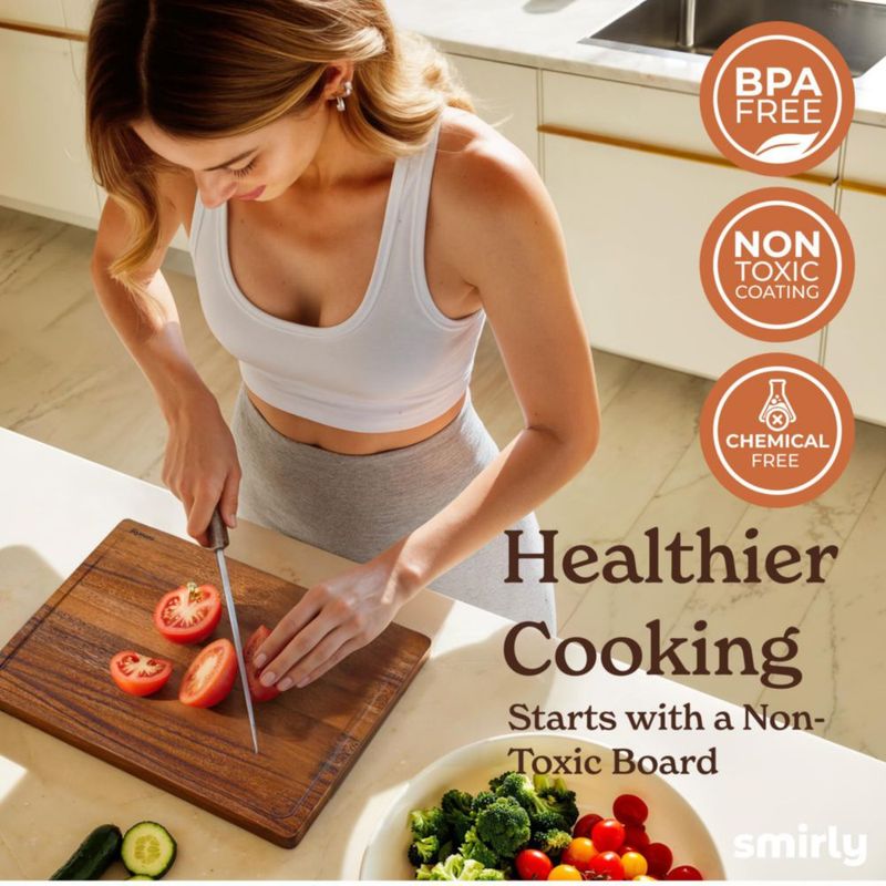 Juego de 3 tablas de cortar SMIRLY de madera de nogal para cocina