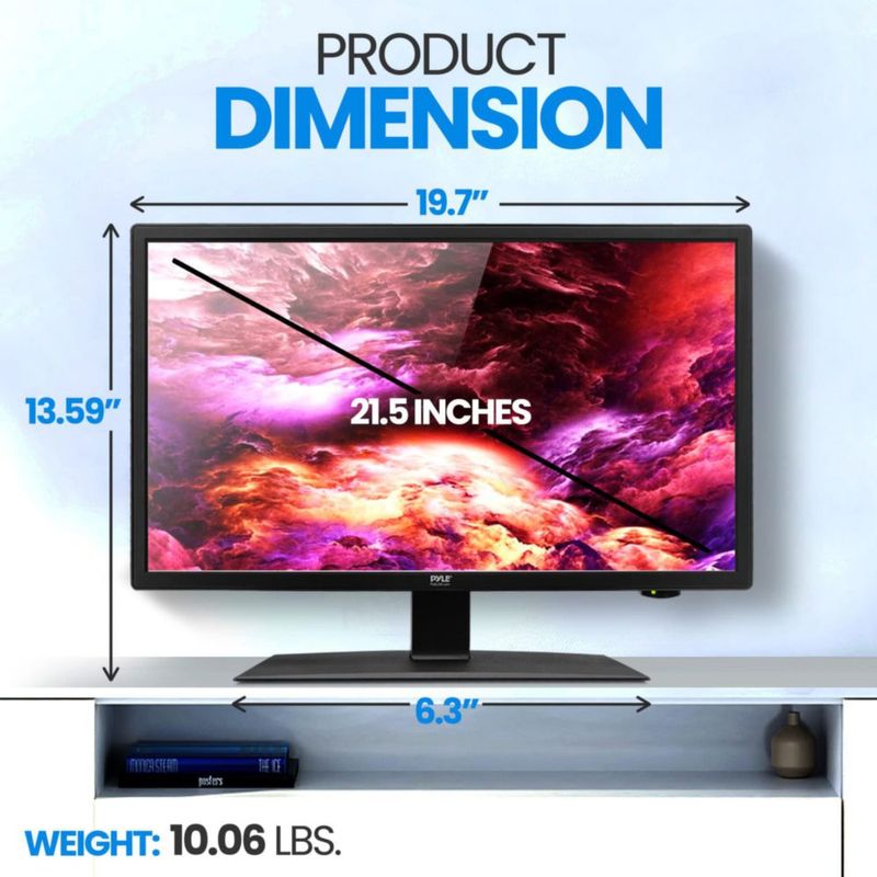 TV Pyle 215" Full HD 1080p con DVD HDMI y adaptador de coche – VESA